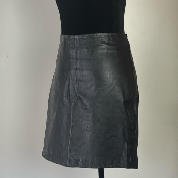 Blanc Noir black leather women’s skirt size 8 - Picture 1 of 10